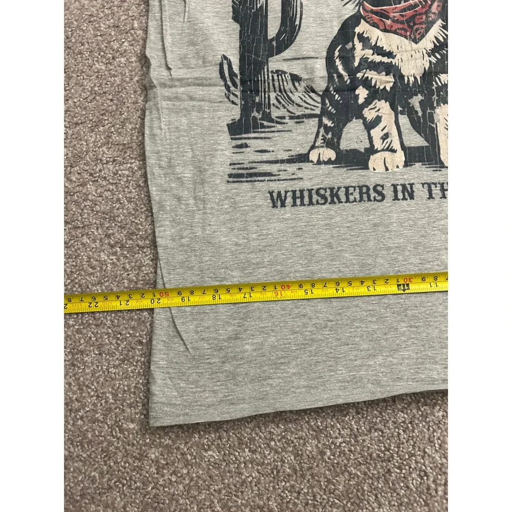 Port &‎ Company Graphic Tee Mens Medium Gray Excellent Meowdy Partner Cowboy Cat